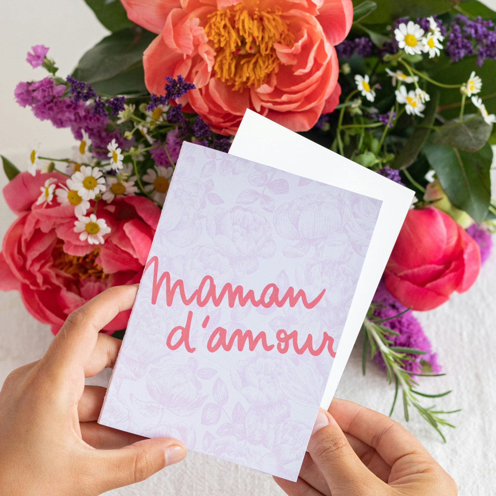 Bouquet Mumbai & Carte mots doux Maman