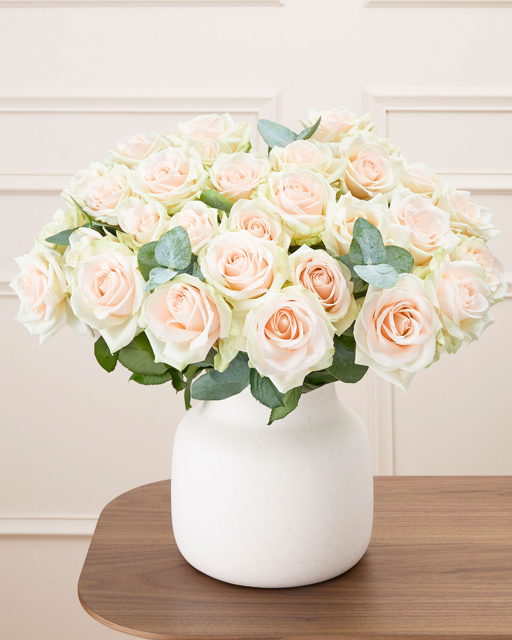 Bouquet de roses Coloma XL & Vase Grenen