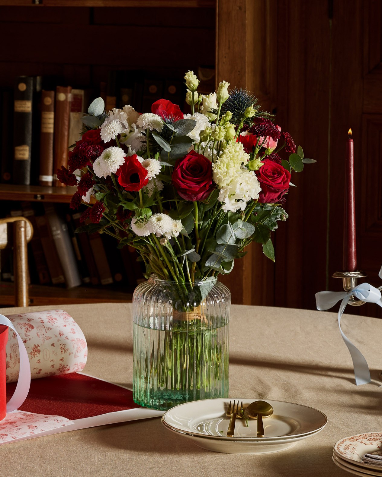 Bouquet Nottingham L & Vase Iris