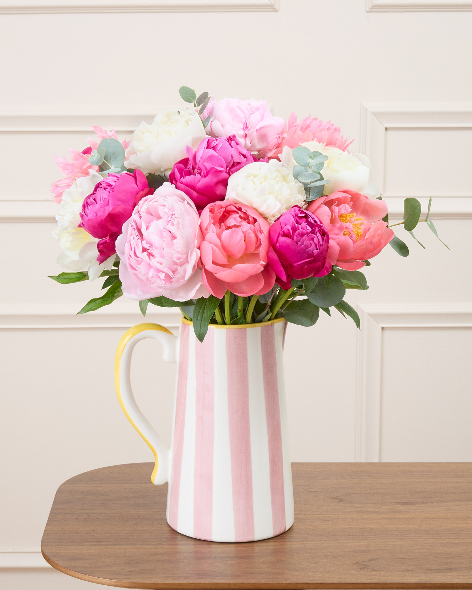 Bouquet Biarritz L & Vase Faro rose