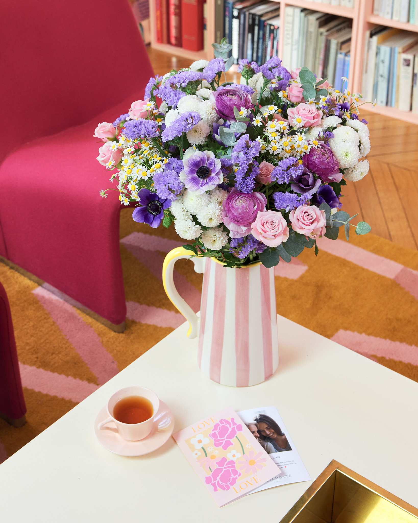 Bouquet Figari XL & Vase Faro rose