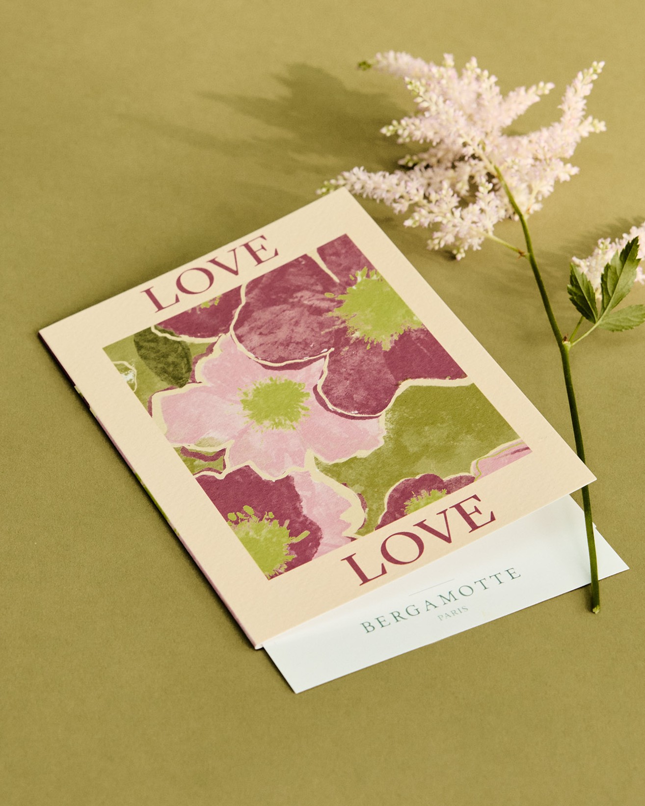 Carte mots doux design 10 ans Bergamotte