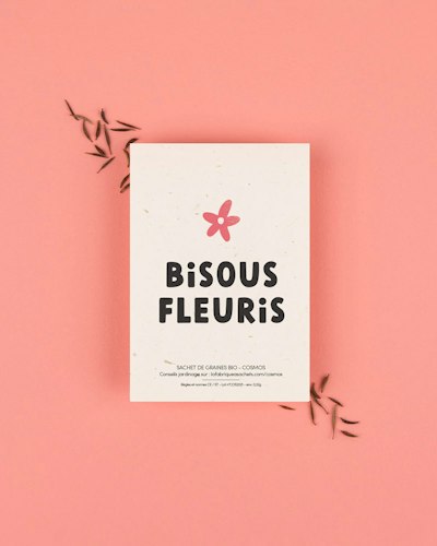 Sachet de graines Bisous fleuris - Accessoires décoration - Idées cadeaux - Fleuriste Bergamotte