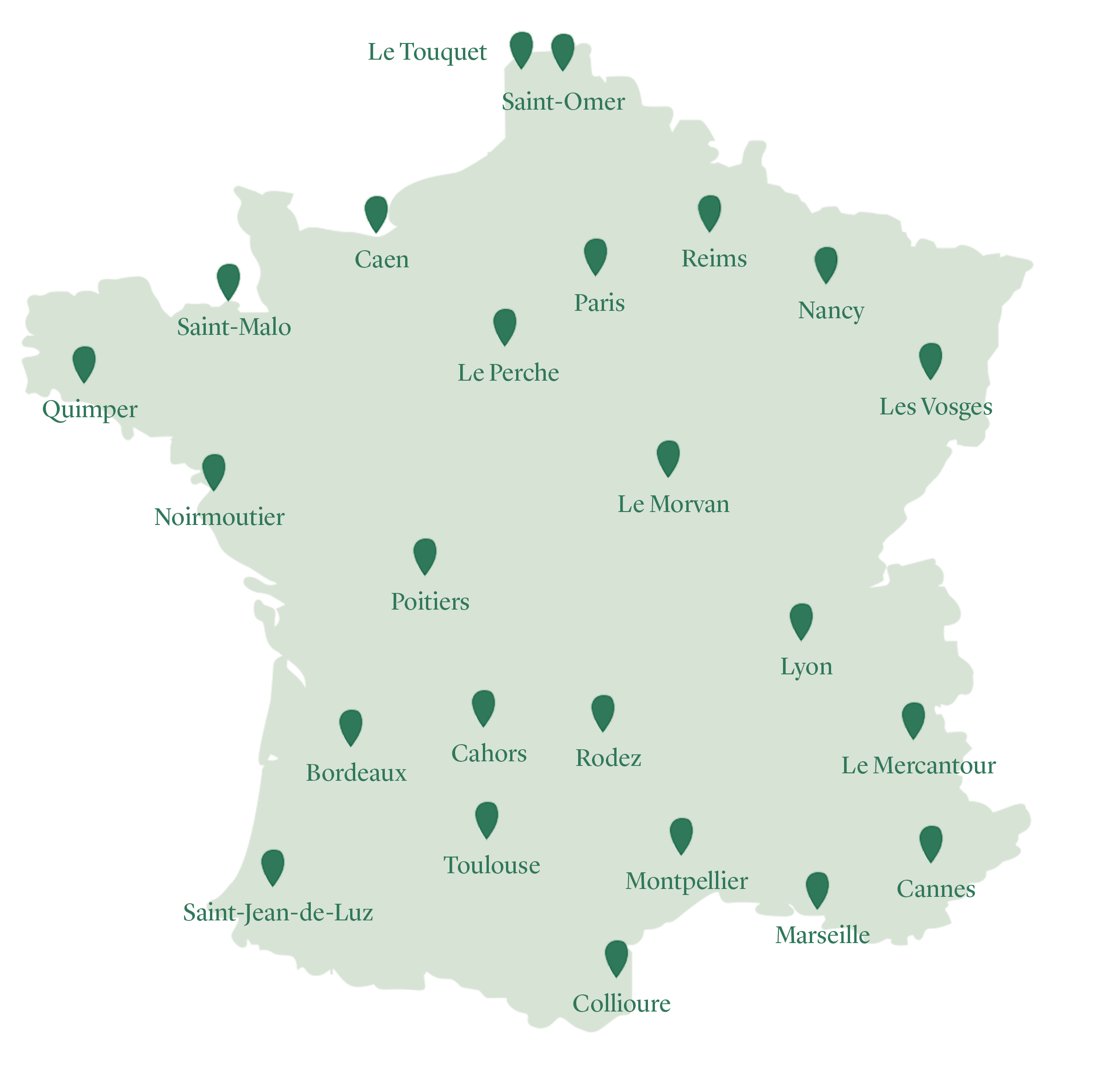 Delivery cities in France