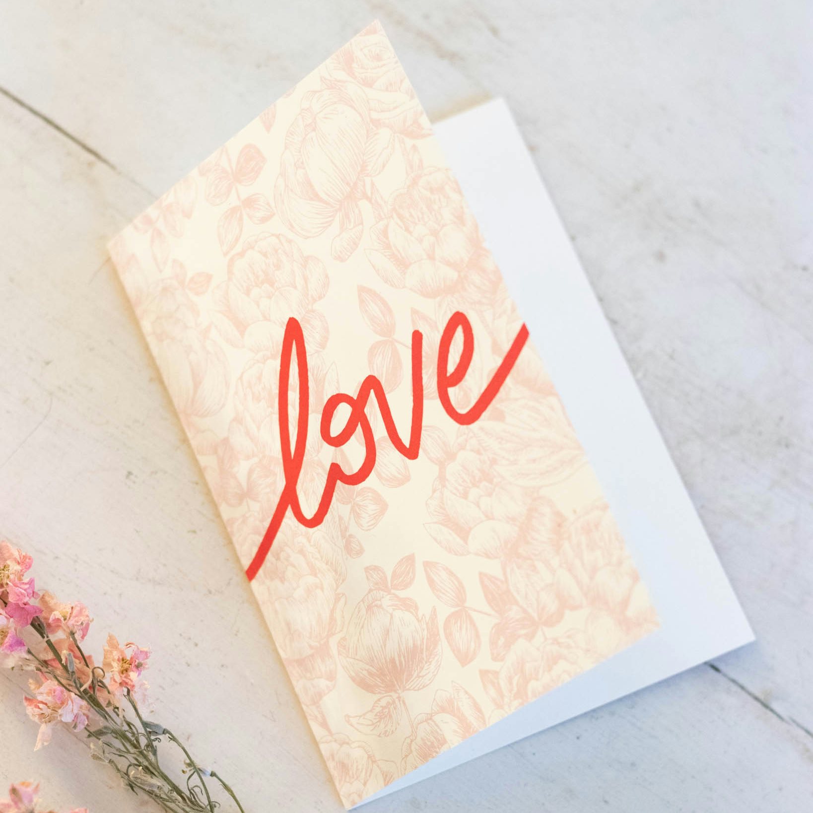 Blumenstrauß Split & Illustrierte Karte "Love"