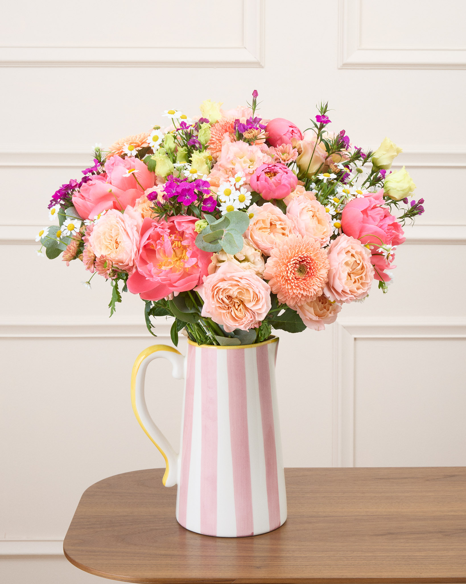 Bouquet Grenade XL & Vase Faro rose