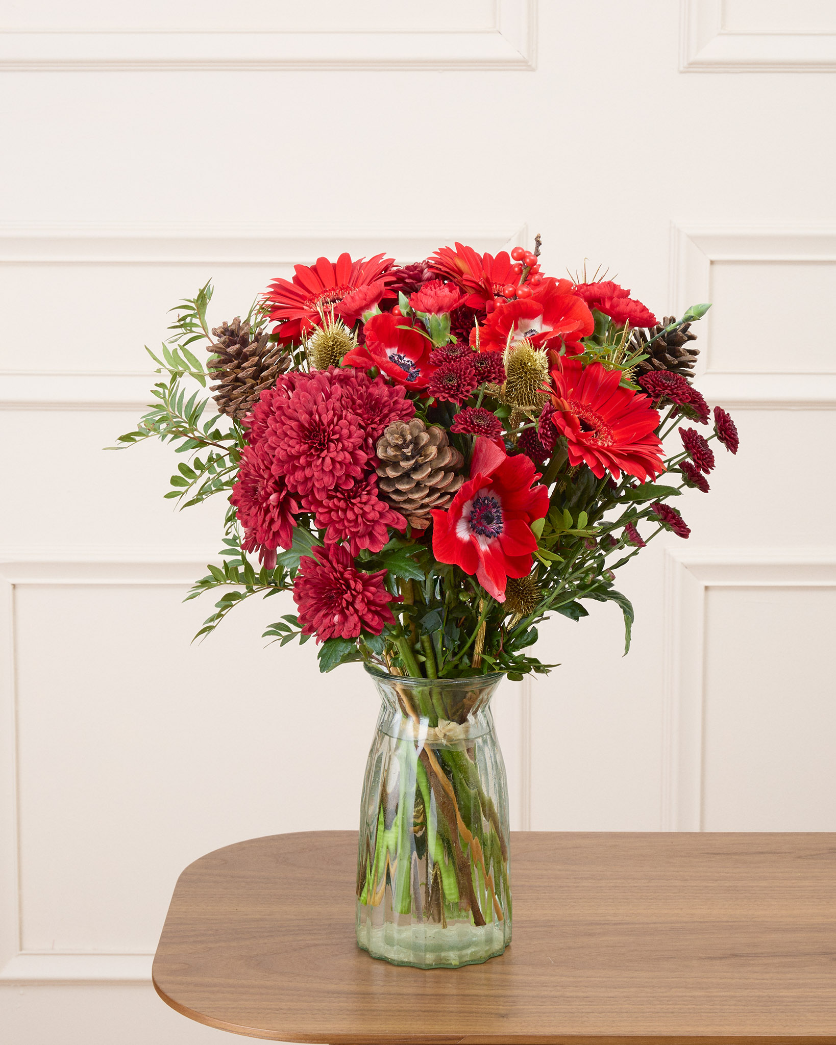 Bouquet Bruges M & Vase Ruby