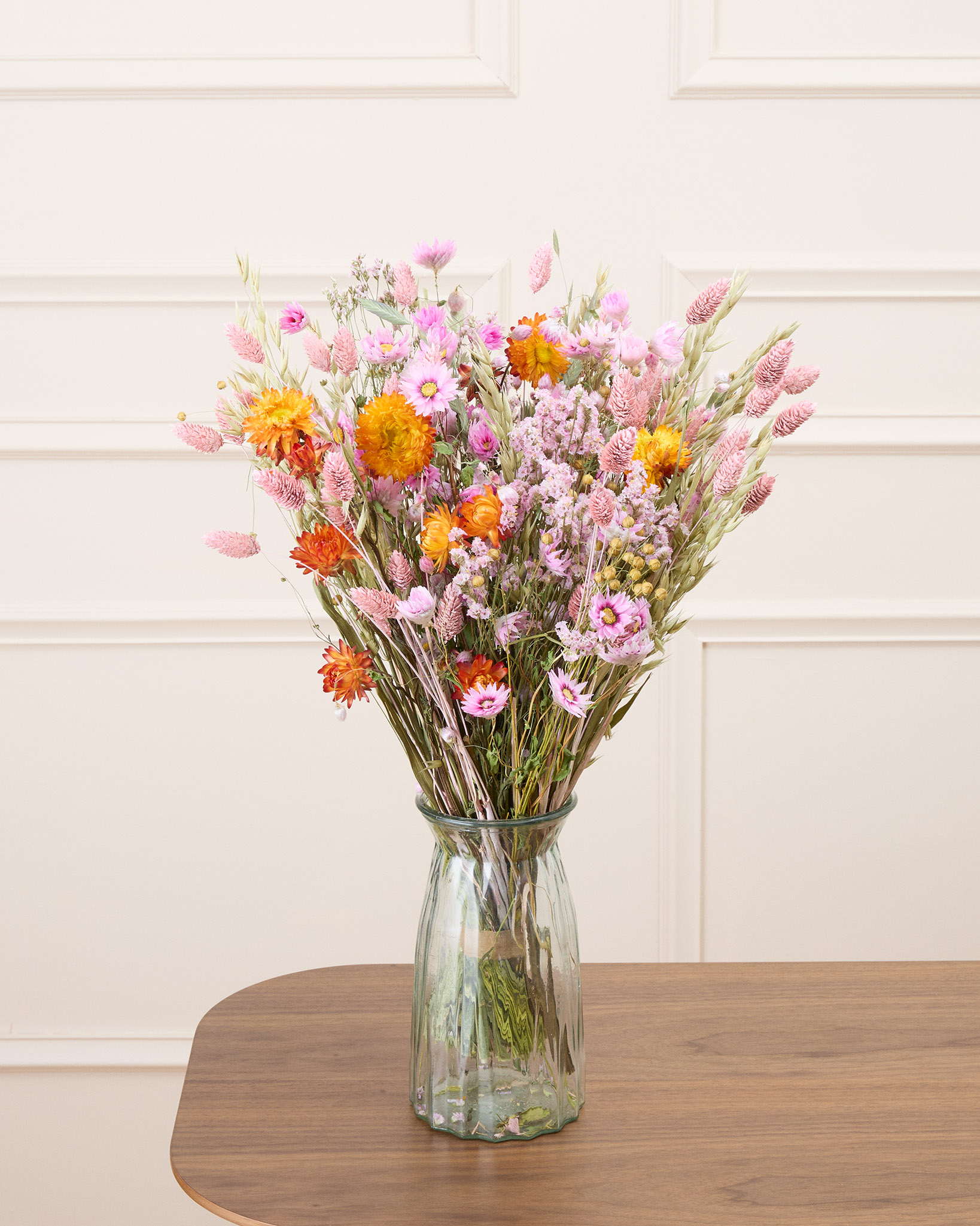 Bouquet Bogota M & Vase Ruby transparent