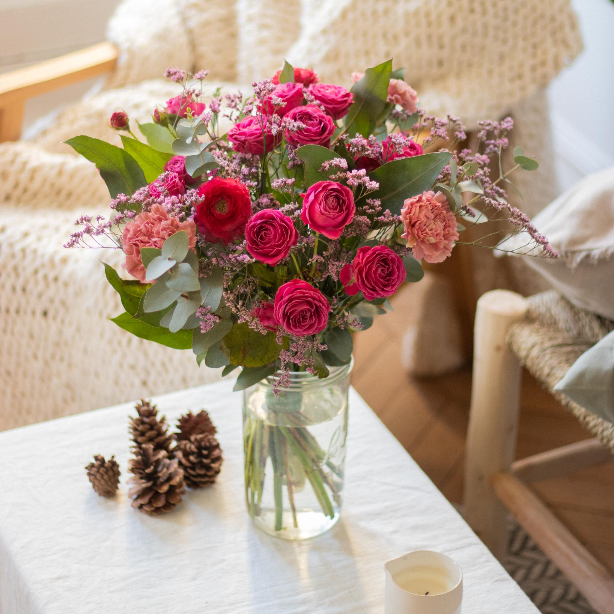 Bouquet Palawan et vase Le Parfait