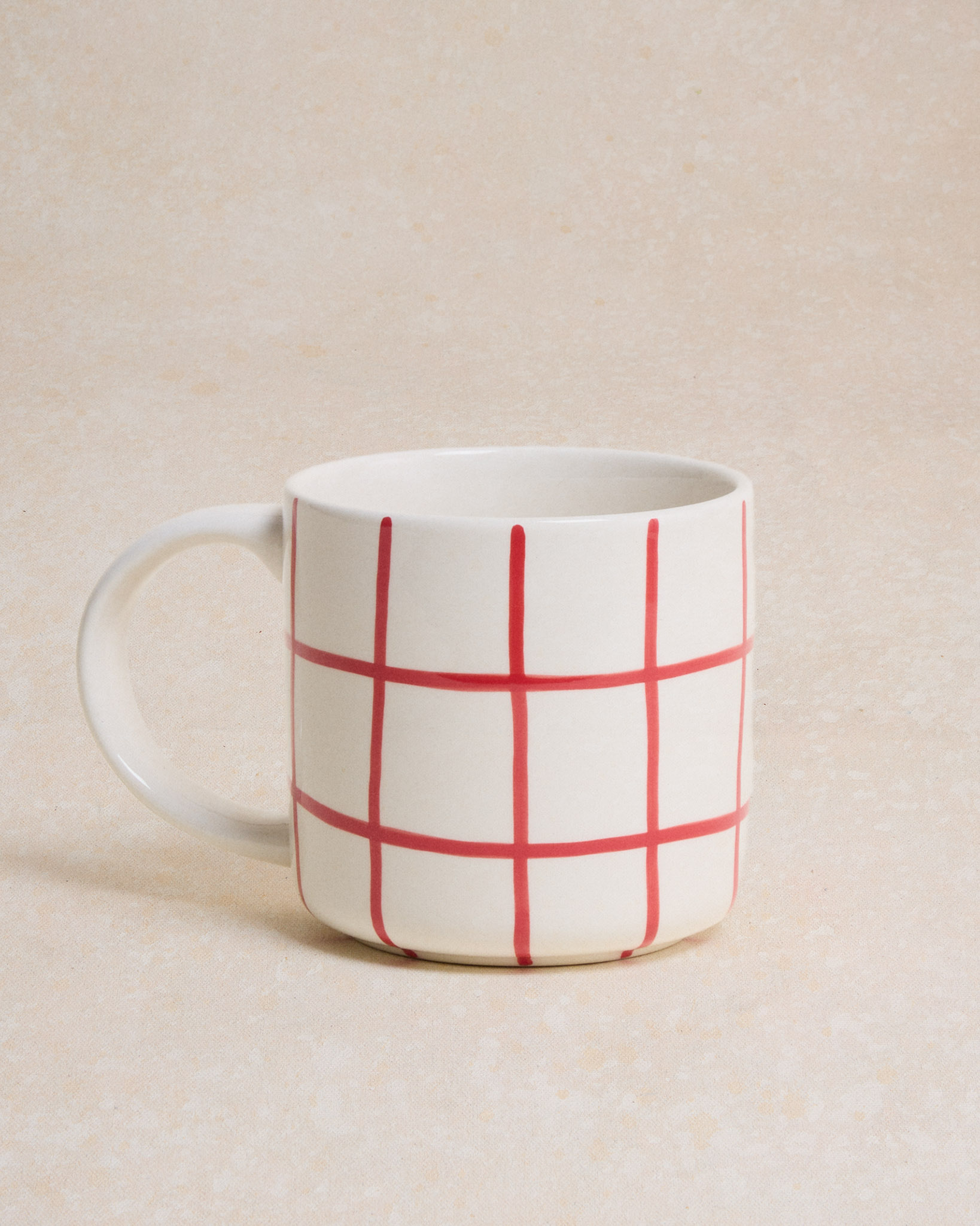 Mug quadrillé rouge