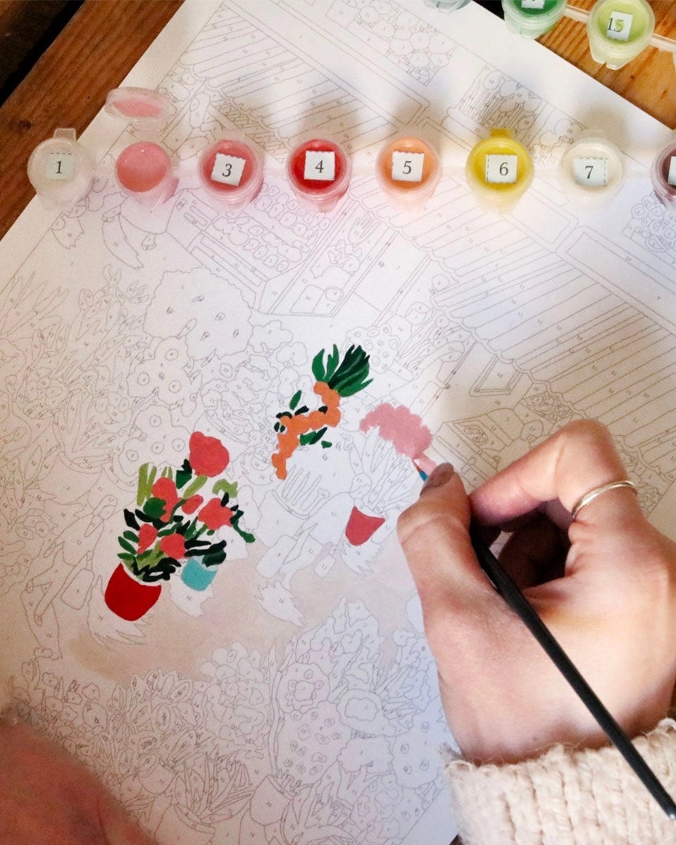 Kit peinture Marché aux fleurs - Petit Pinceau