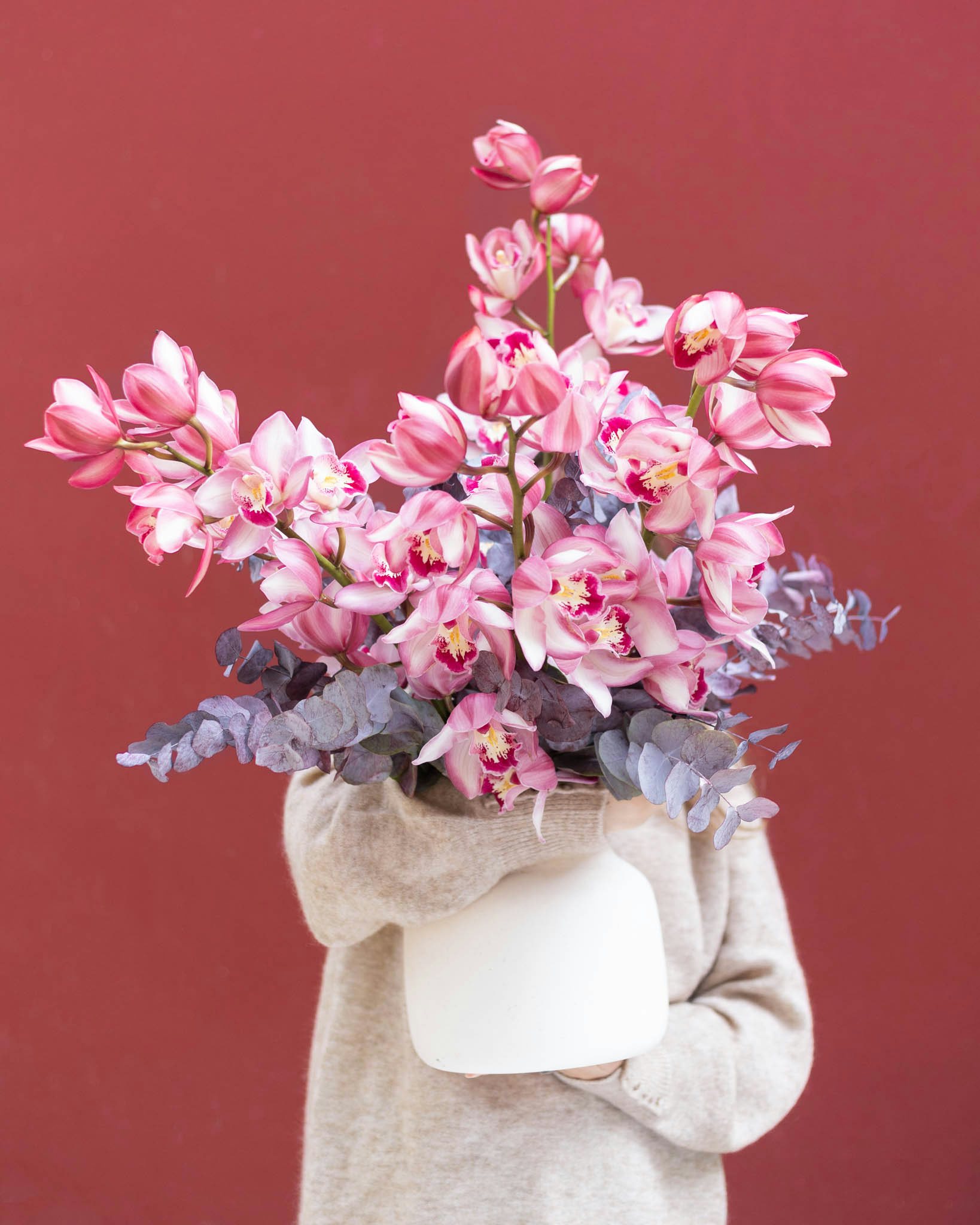 Bouquet Kyoto L & Vase Grenen