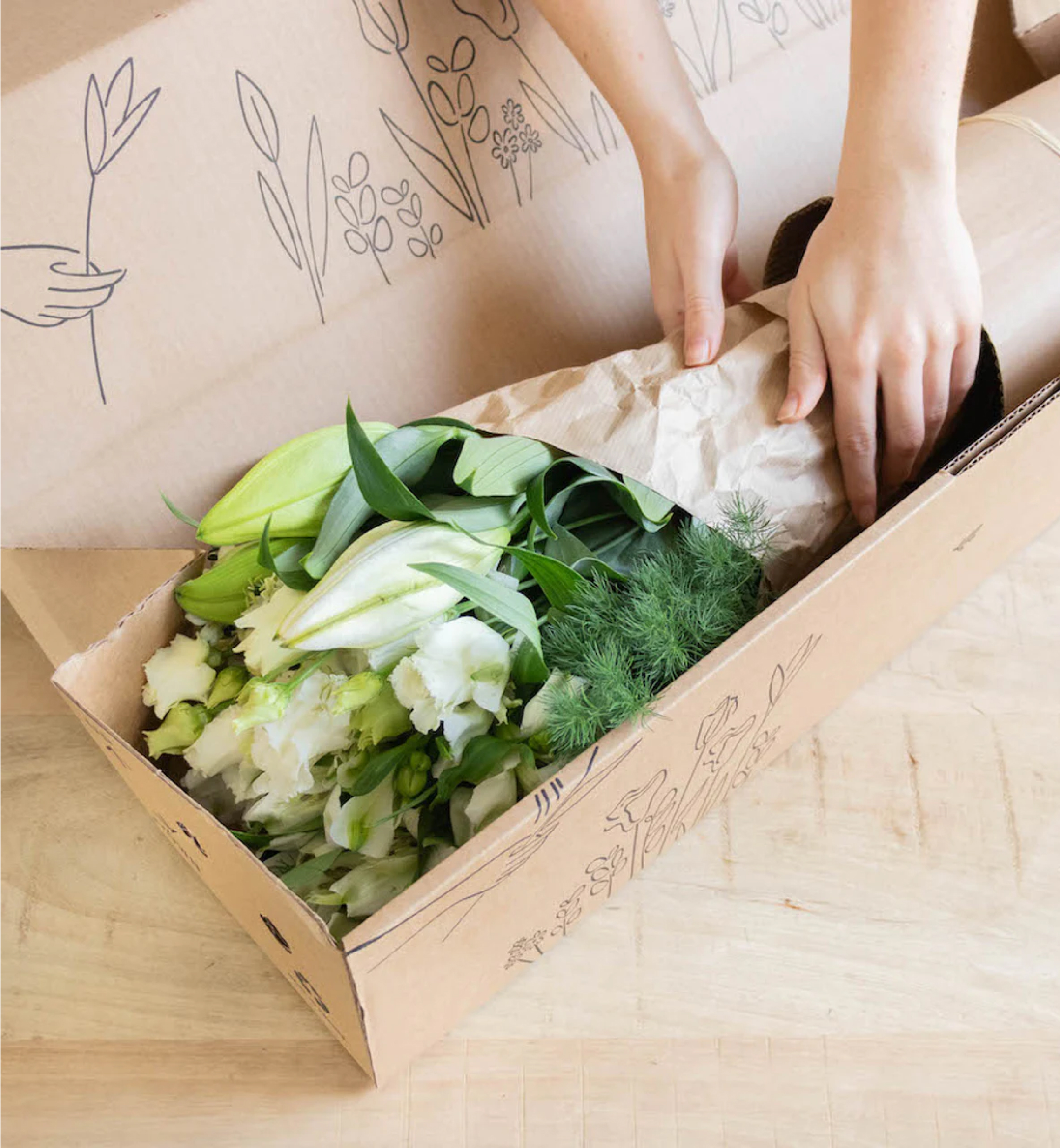 A packaged bergamotte bouquet