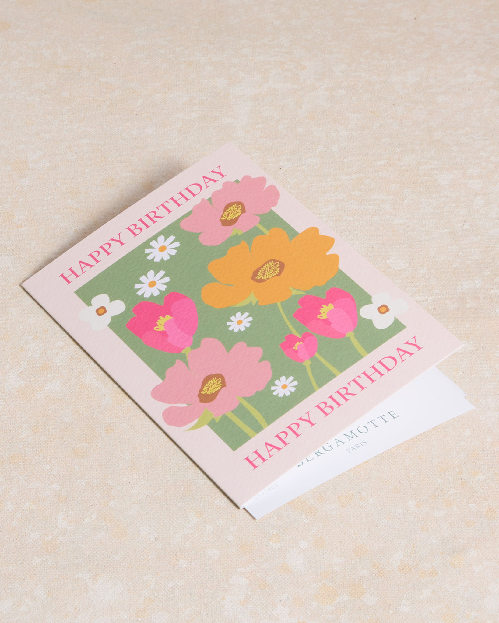 La carte Mots Doux Happy Birthday illustrée par Bergamotte
