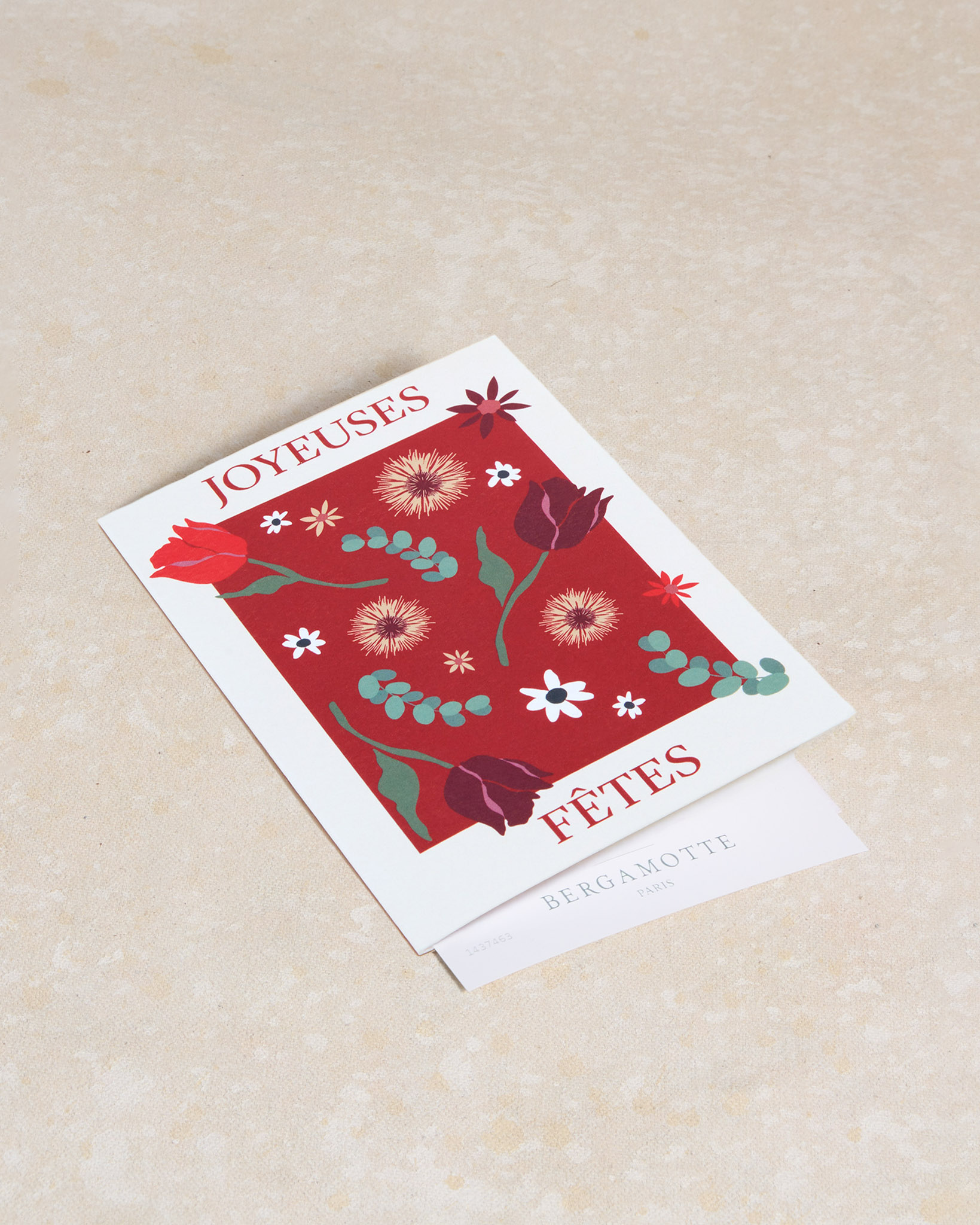 Carte mots doux Joyeuses Fêtes (comprise dans l