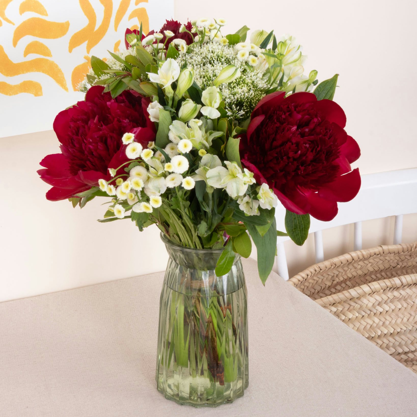 Bouquet Maman d'Amour M & vase Ruby