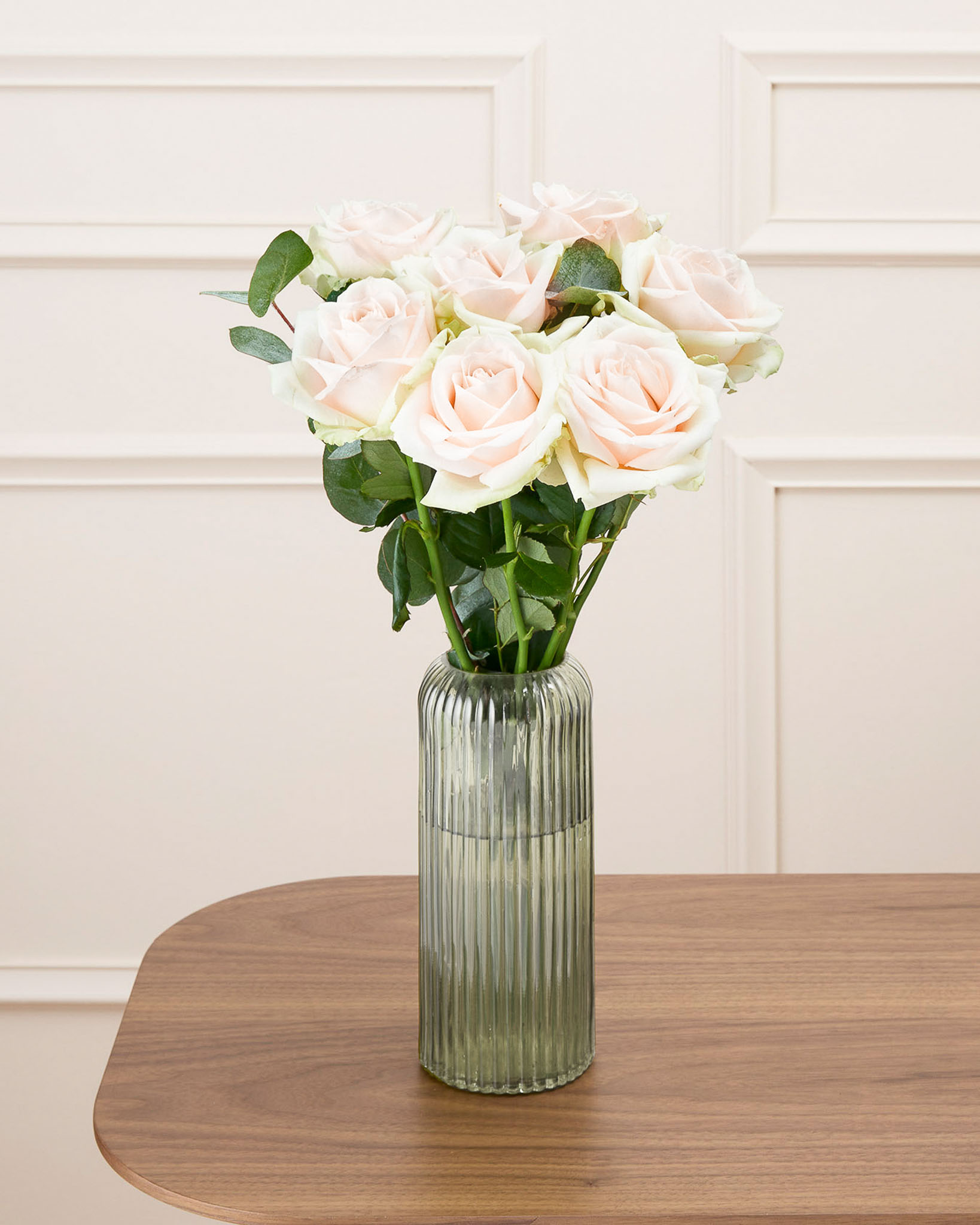 Bouquet de roses Coloma S & Vase Prado