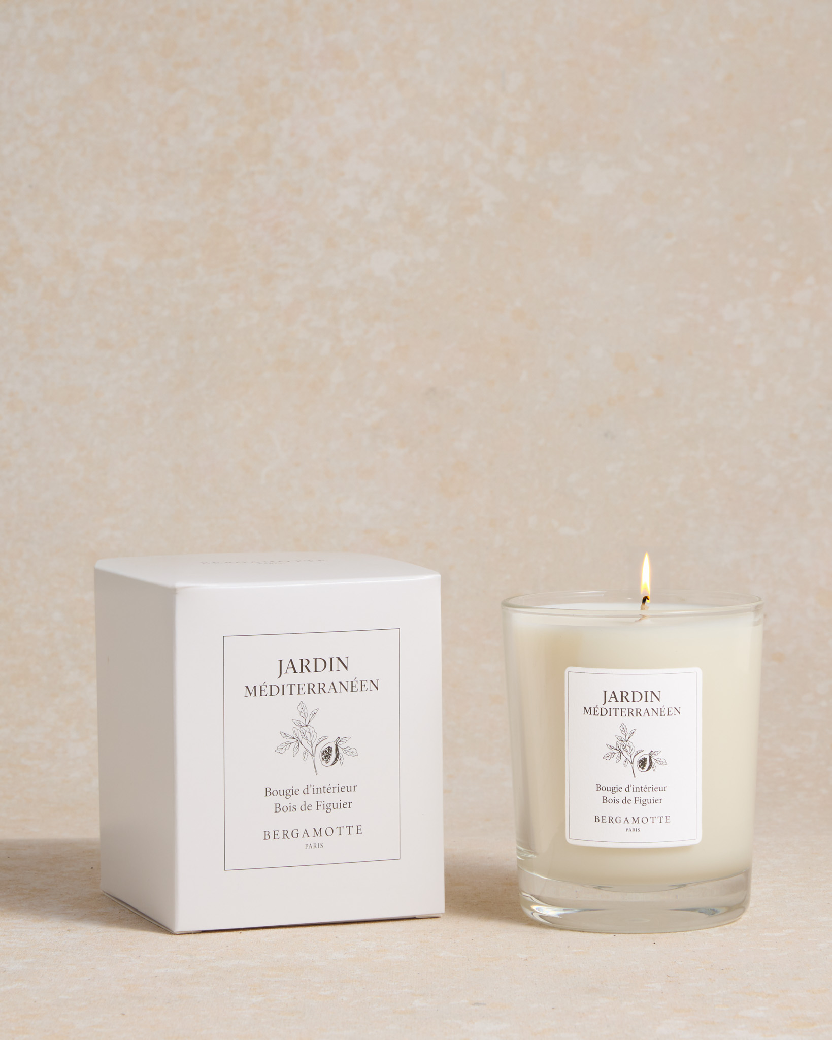 Bougie Bois de Figuier et son étui  - Jardin Méditerranéen