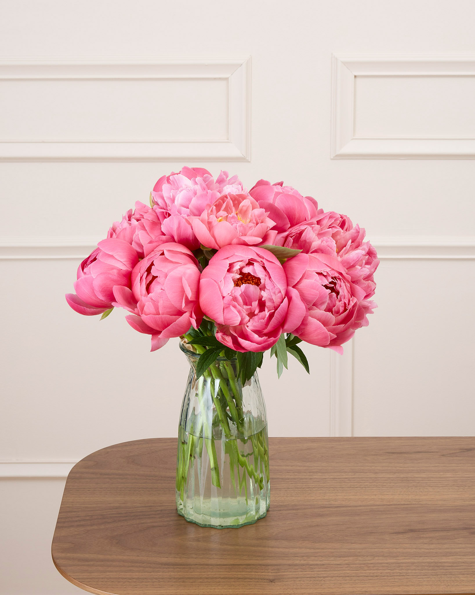 Bouquet de pivoines Camargue M & Vase Ruby