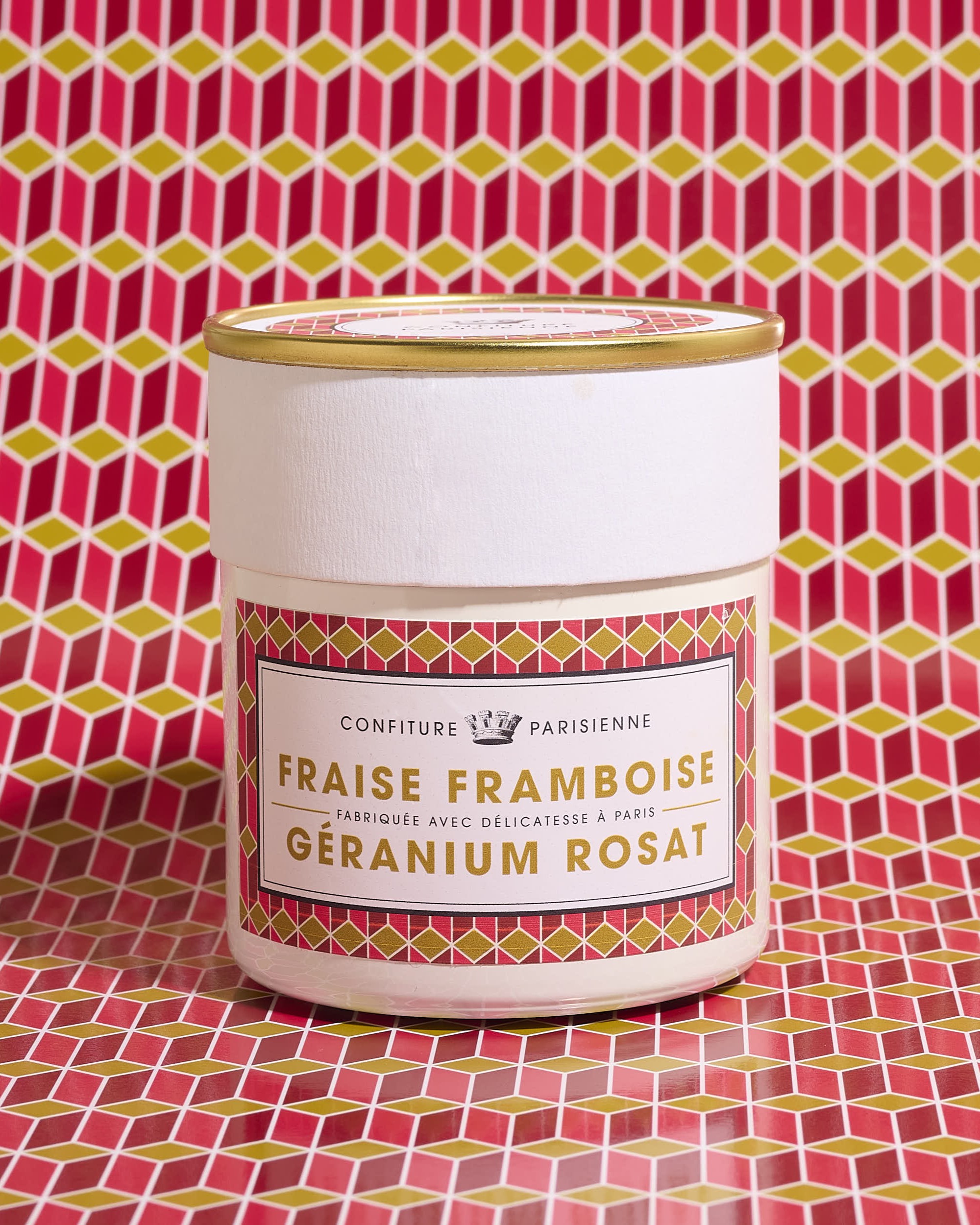 Confiture Parisienne Fraise Framboise Géranium Rosat