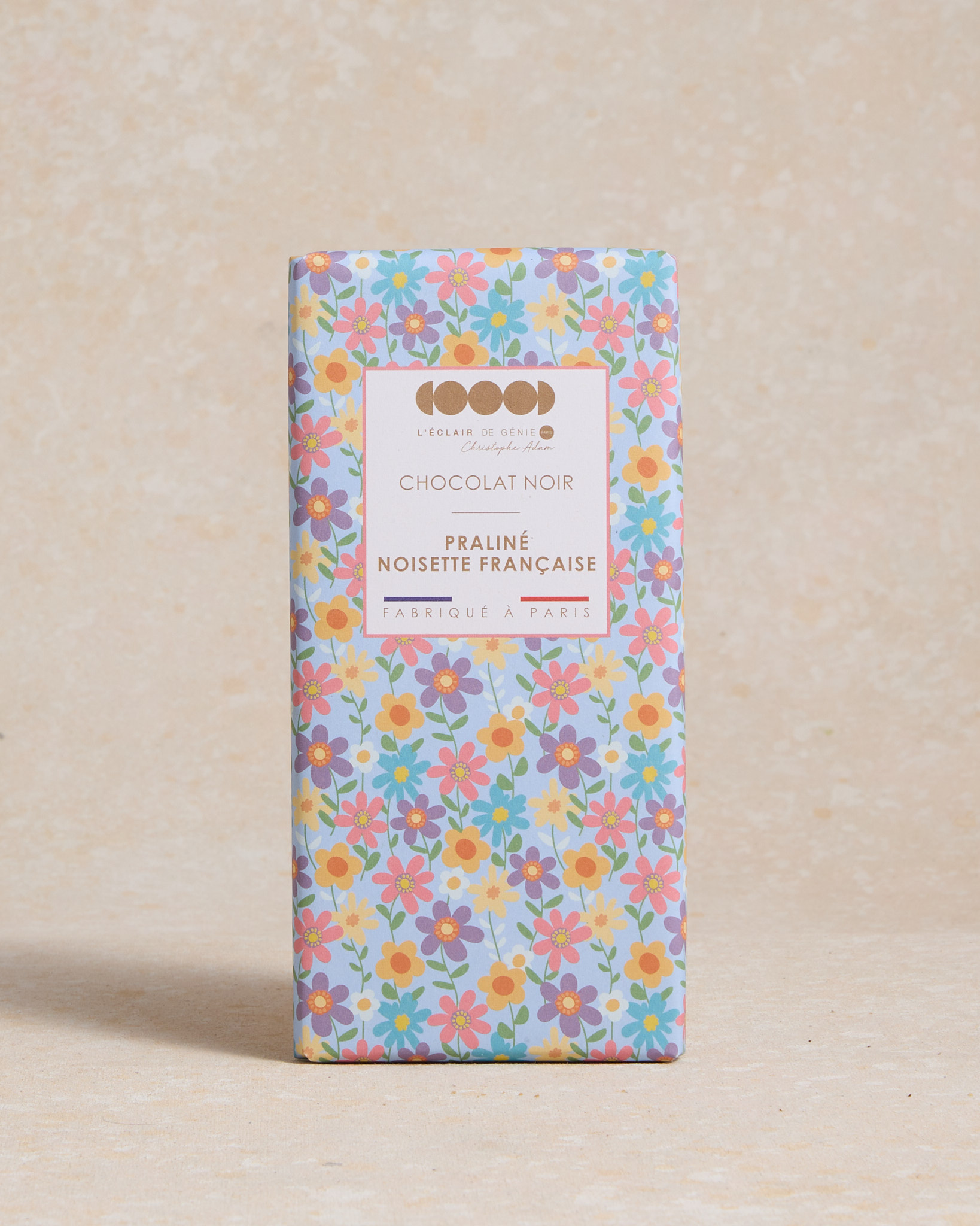 Tablette de chocolat noir fourrée praliné noisettes Éclair de Génie